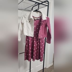 SOHO Blue Girls Dress with Matching Jean Jacket, size 12